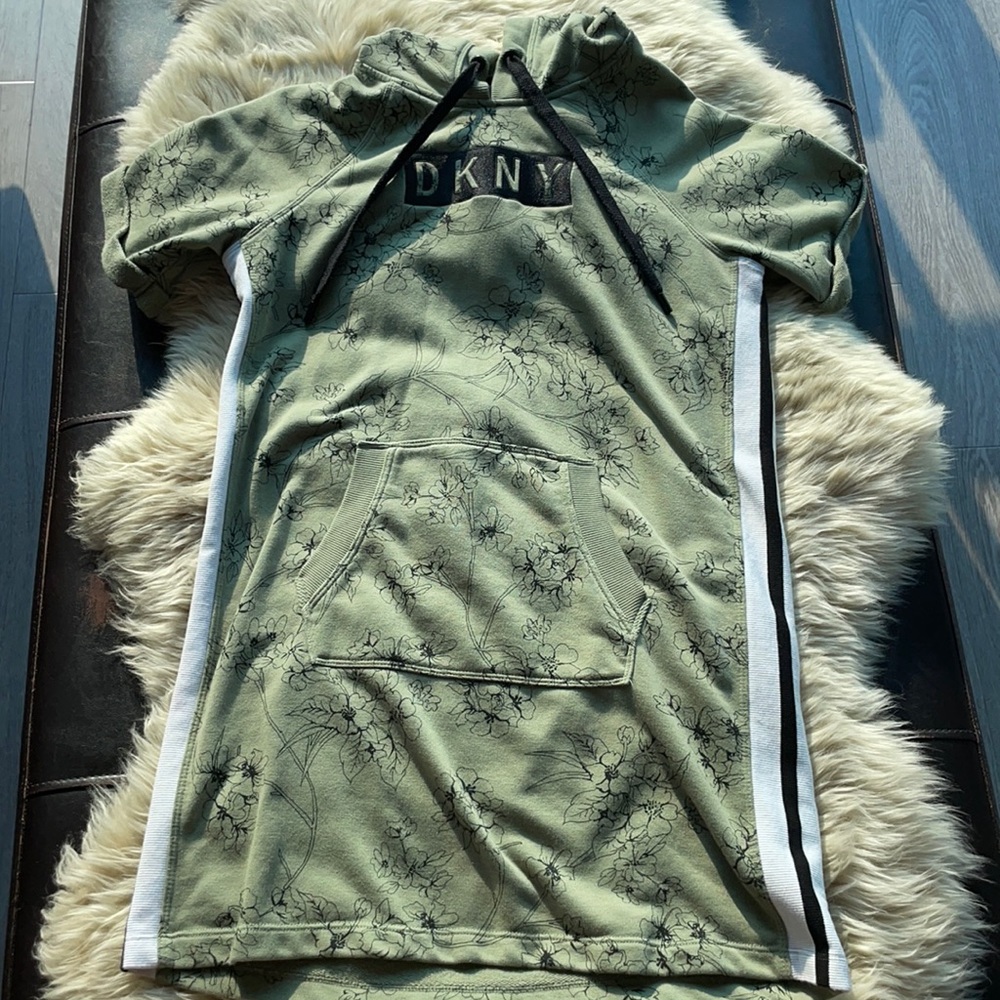 DKNY Sweatshirt Dress. Hoodie Dress. Size S. Green